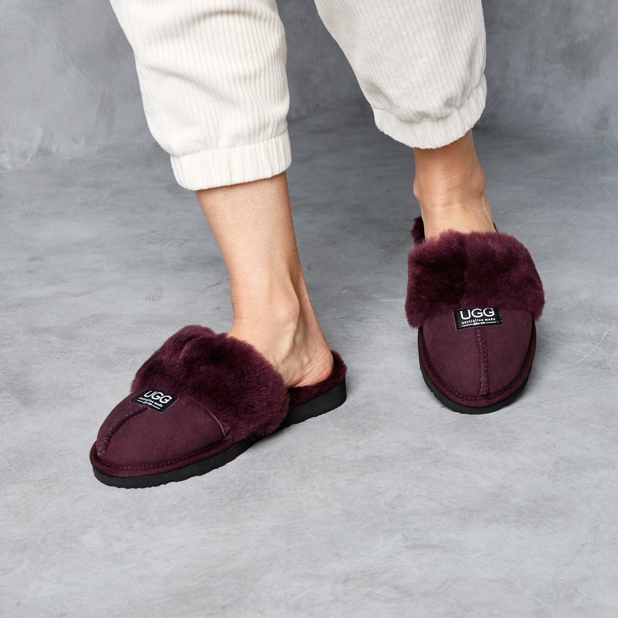 Australian Made Designer Slipper Women s Genuine Australian made sheepskin UGG slippers UGG Since 1974