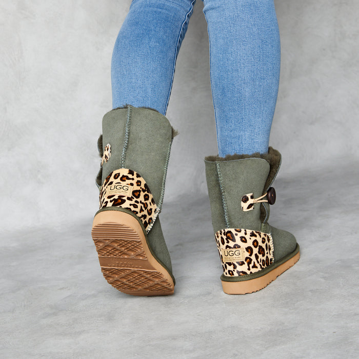 Women&#39;s Burleigh Button Mid Baby Leopard