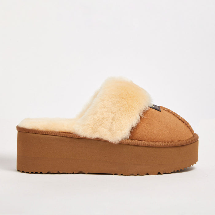 Women&#39;s Platform Designer Slipper Natural