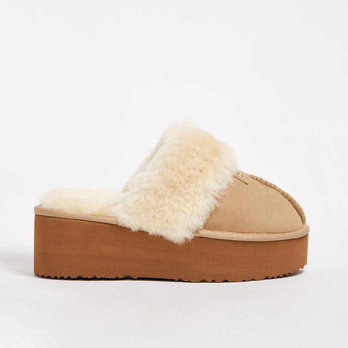 Women&#39;s Platform Designer Slipper Natural