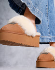 Women's Platform Designer Slipper Natural