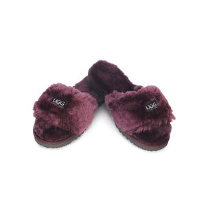 Designer Sandal Raisin sheepskin by UGG Australian Made Since 1974 Front angle view pair